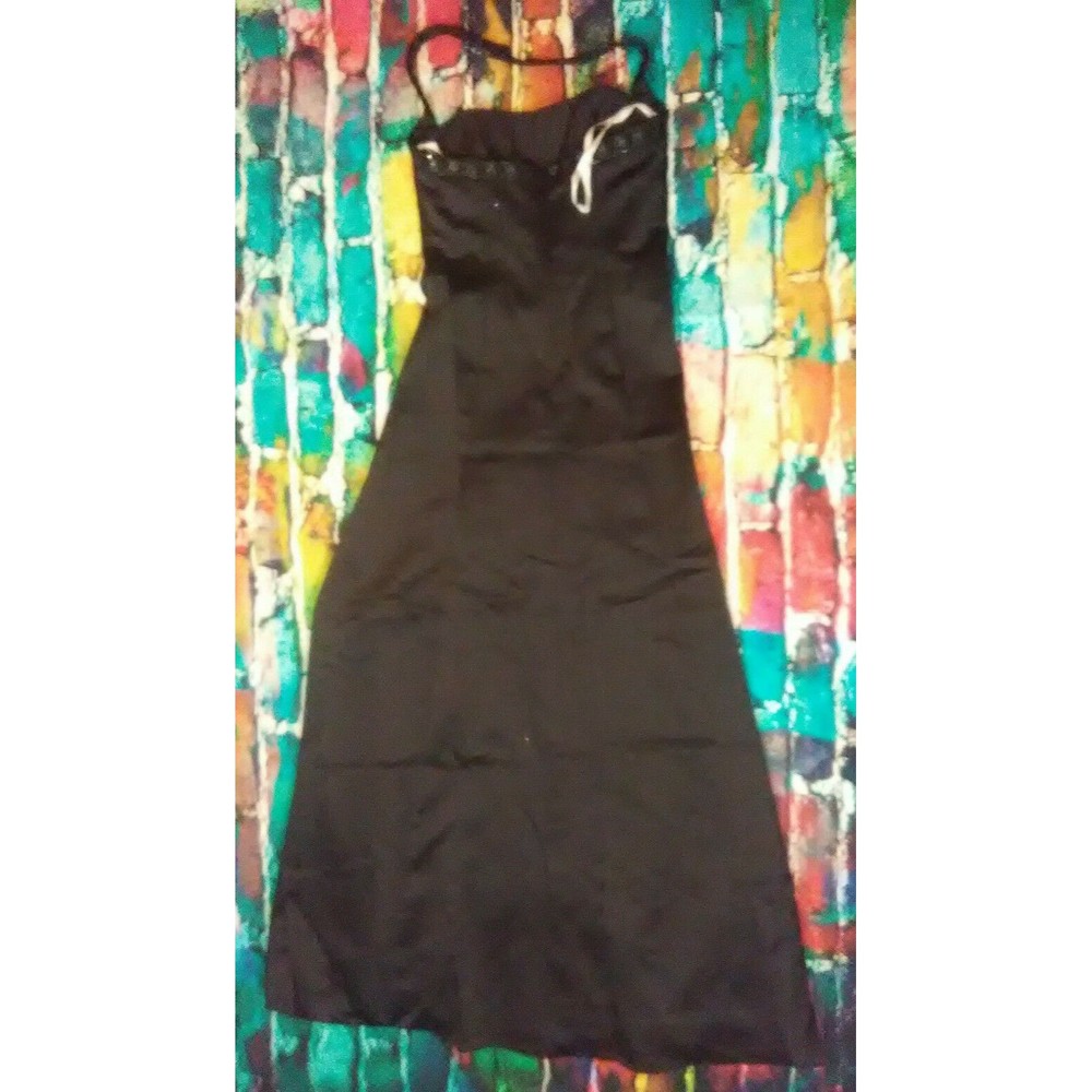 David's Bridal Black Halter Style F12676 Formal Bridesmaid Dress Size 8 NEW NWT